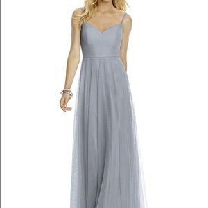 After Six Sleeveless Tulle A-Line Gown (Platinum)